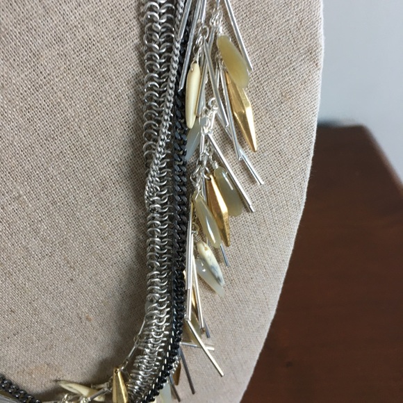 NEW Stella & Dot Freya Fringe Necklace GOLD SILVER - Picture 2 of 8